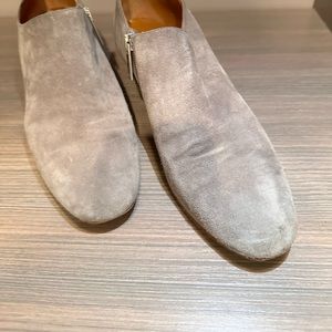 Aquatalia waterproof suede shoes, zip up, heeled